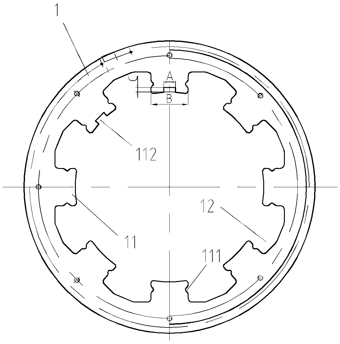 Brushless synchronous generator salient pole exciter stator and manufacturing method thereof