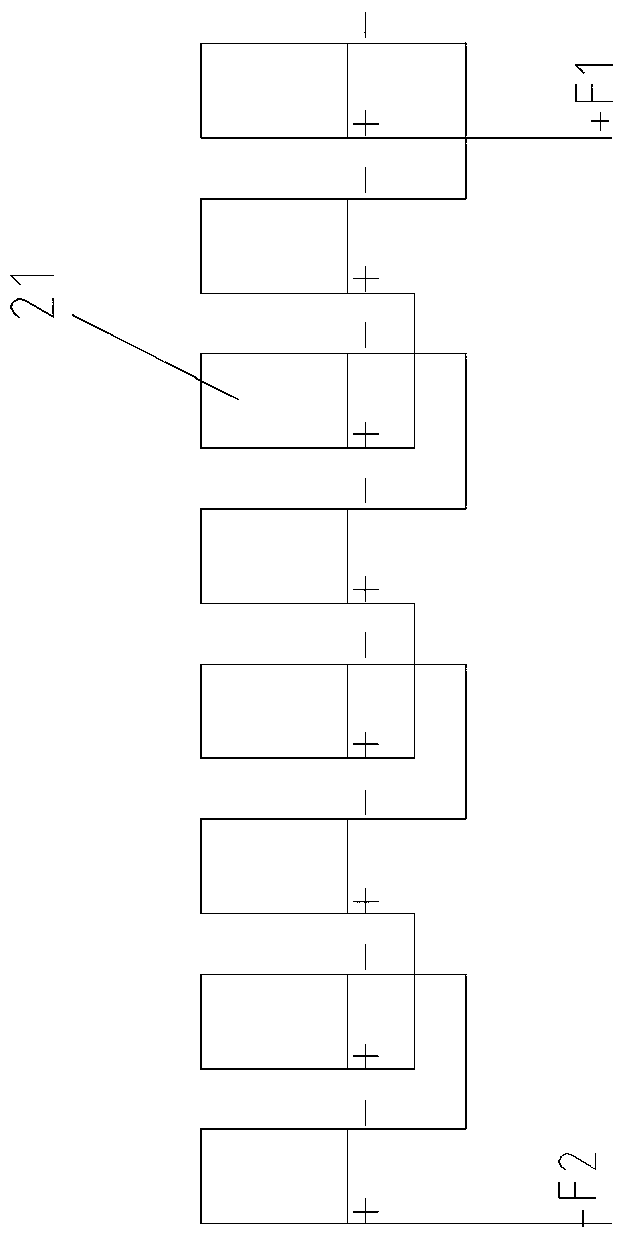 Brushless synchronous generator salient pole exciter stator and manufacturing method thereof