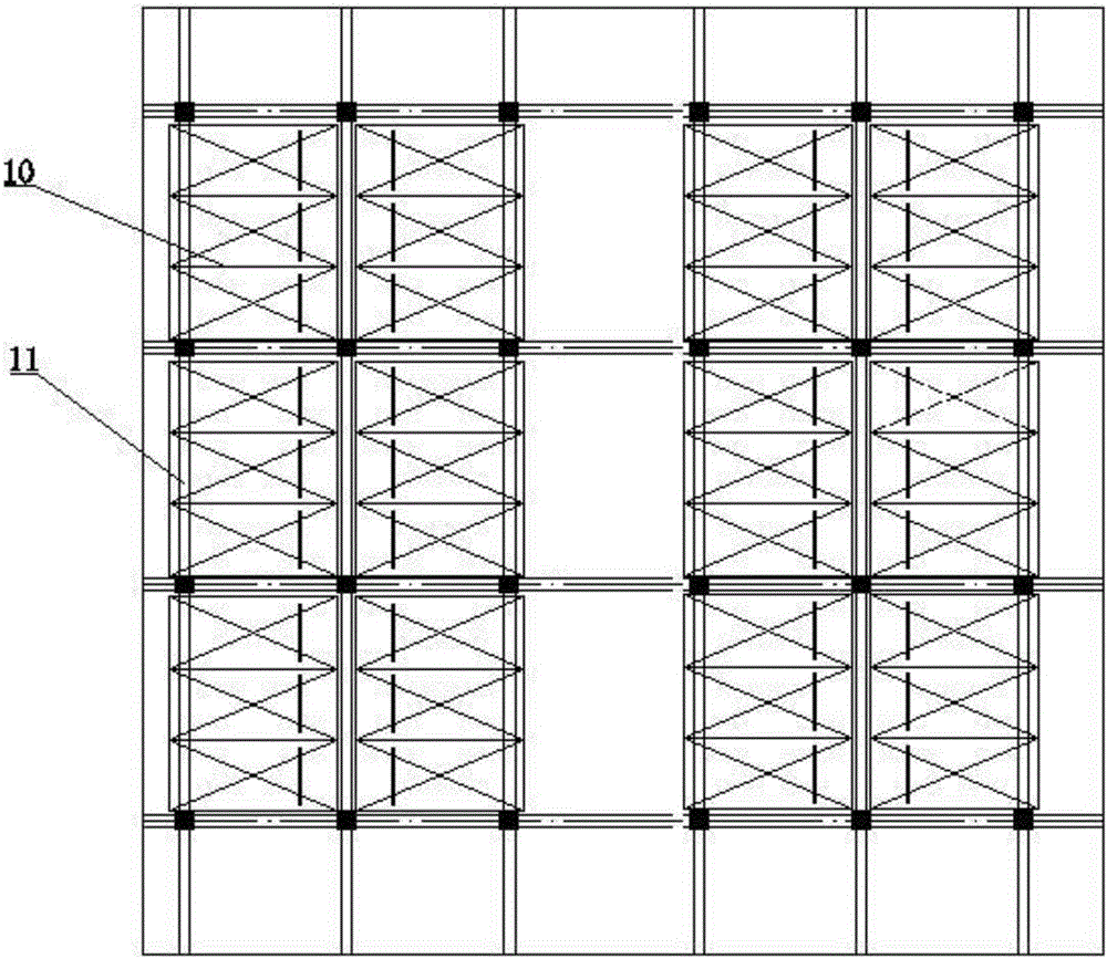 Stereoscopic parking garage with low storey height