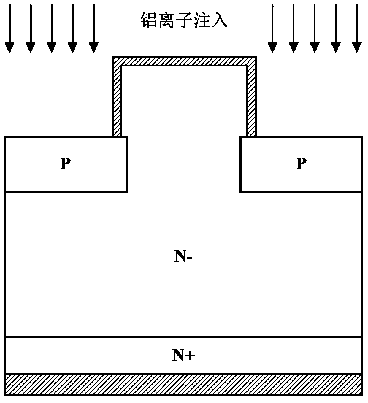 Silicon carbide diode with low turn-on voltage and low on resistance and manufacturing method