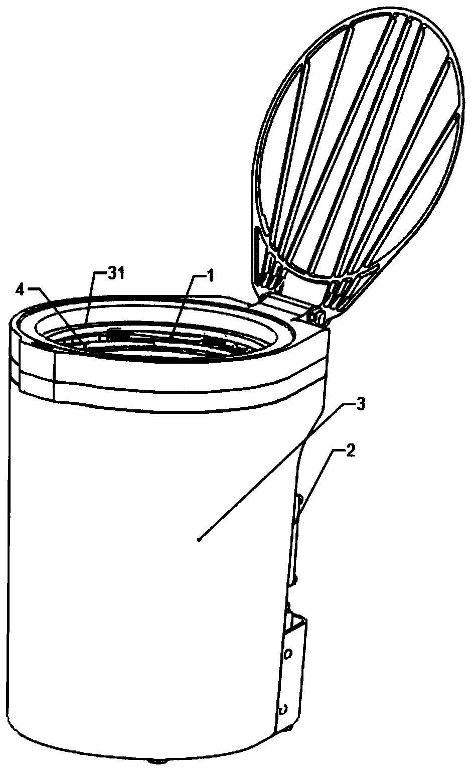 Garbage bag hot melting sealing device and garbage can