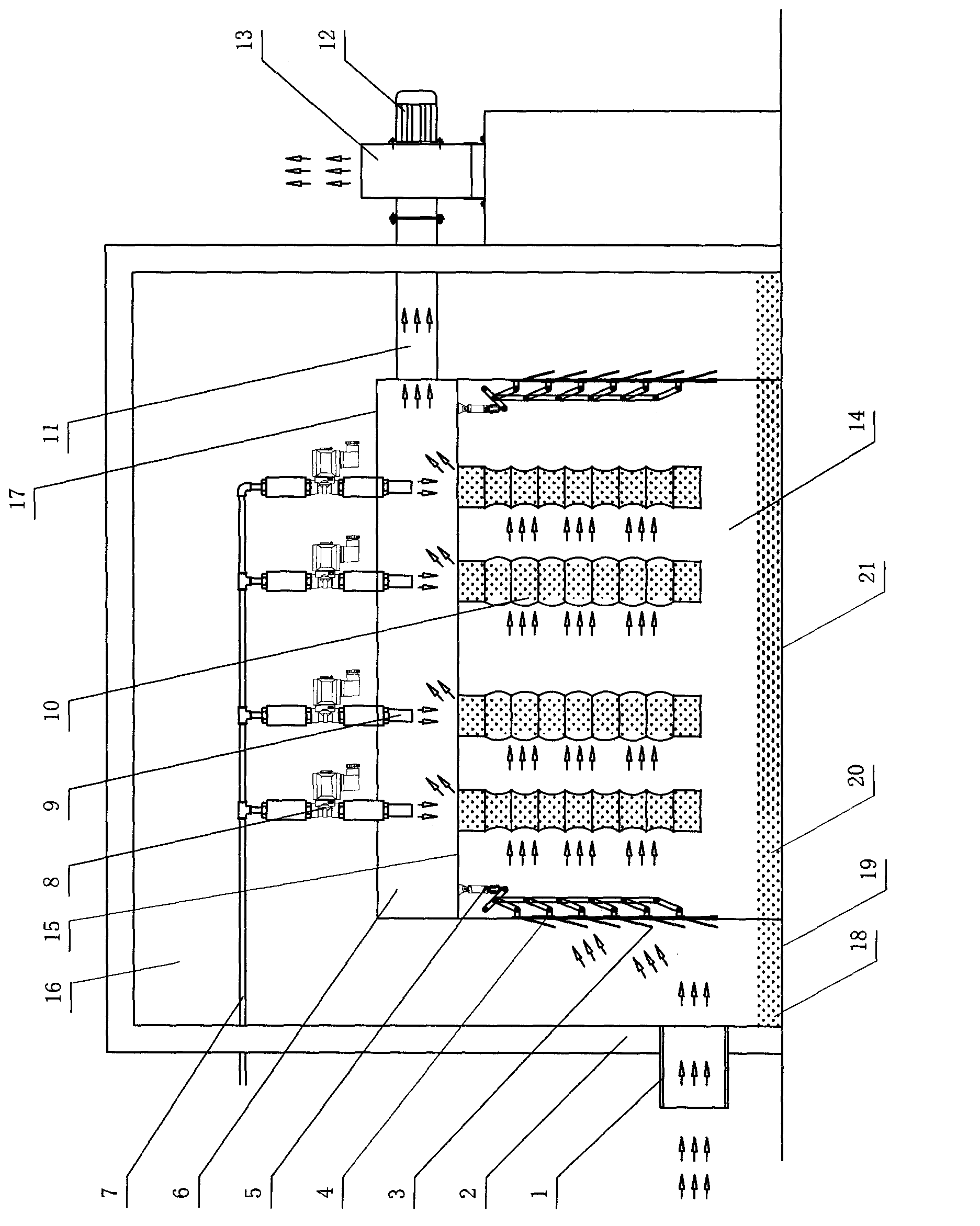 Dedusting device equipped with metal film capacitor metal spraying machine