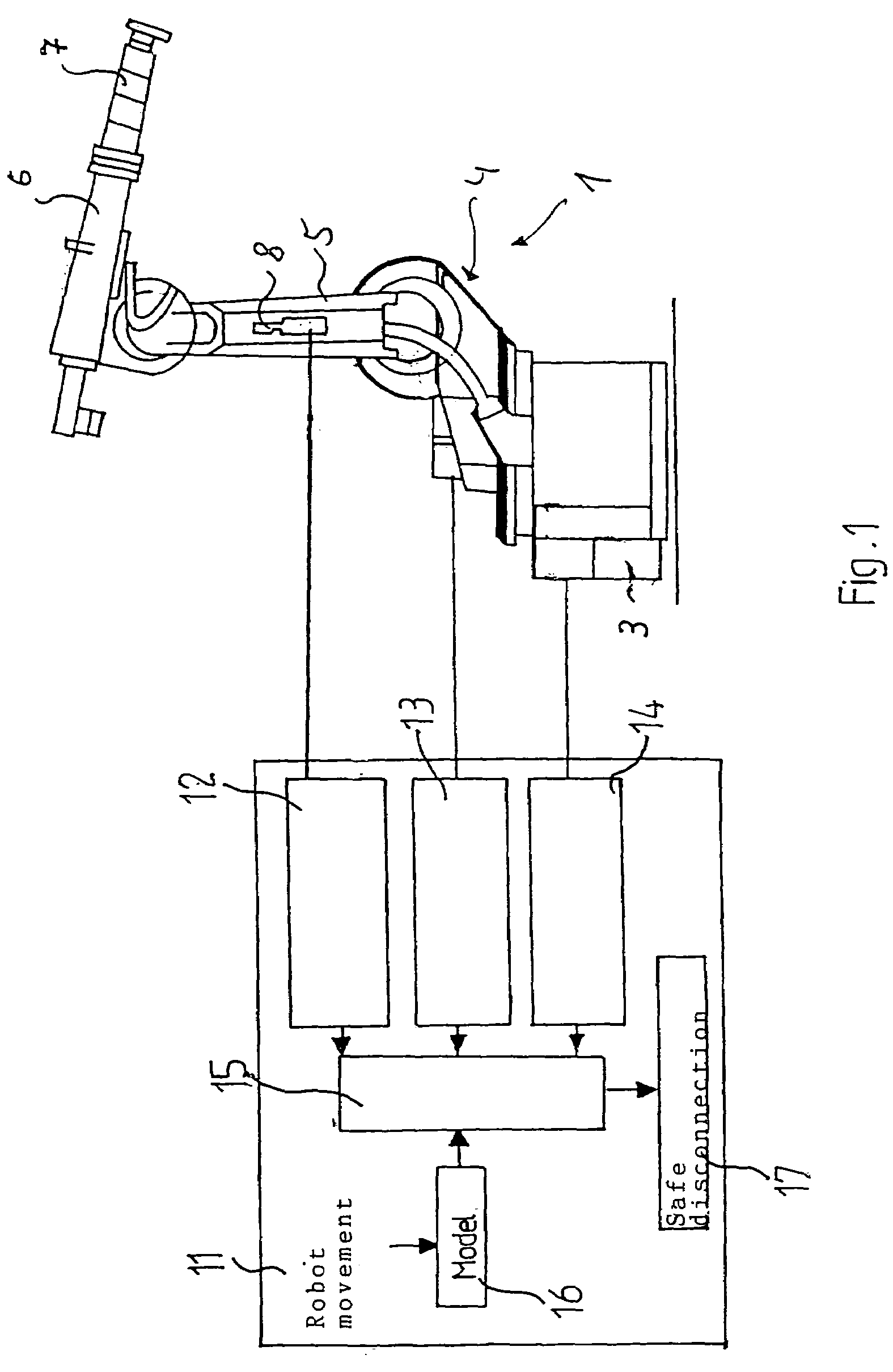 Method for monitoring a machine and such a machine, particularly a robot