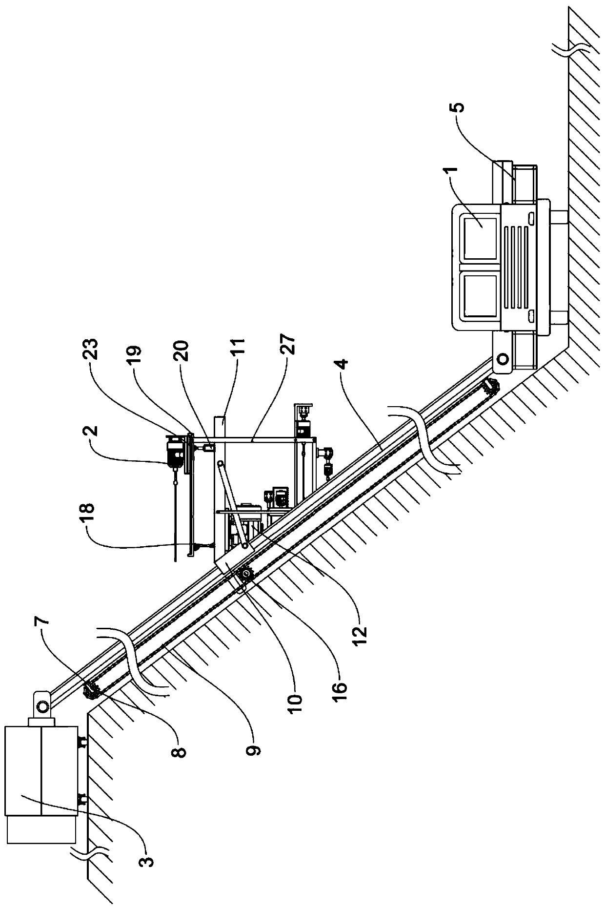 Fully-automatic anchoring method and device for protection of slope of open-pit mine