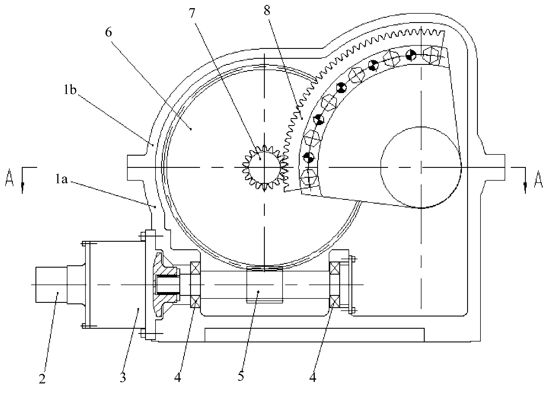 Heliostat pitch angle transmission gear