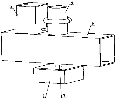 Spraying and dust settling device for coal mine heading machine