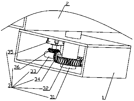 Spraying and dust settling device for coal mine heading machine