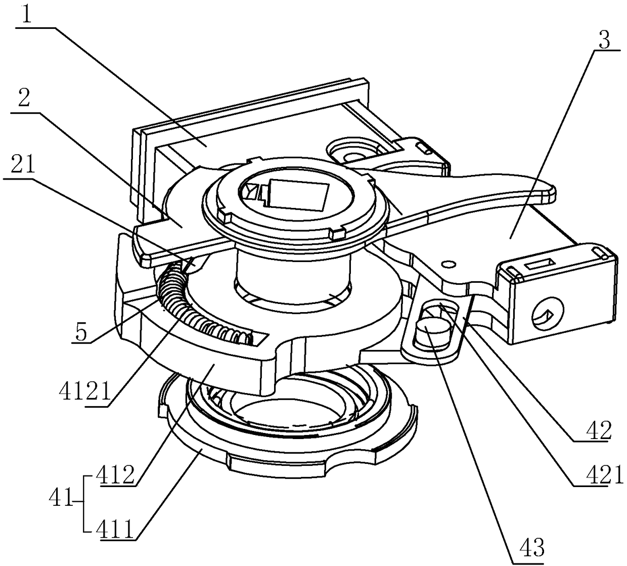 Spring bolt damp buffering mechanism