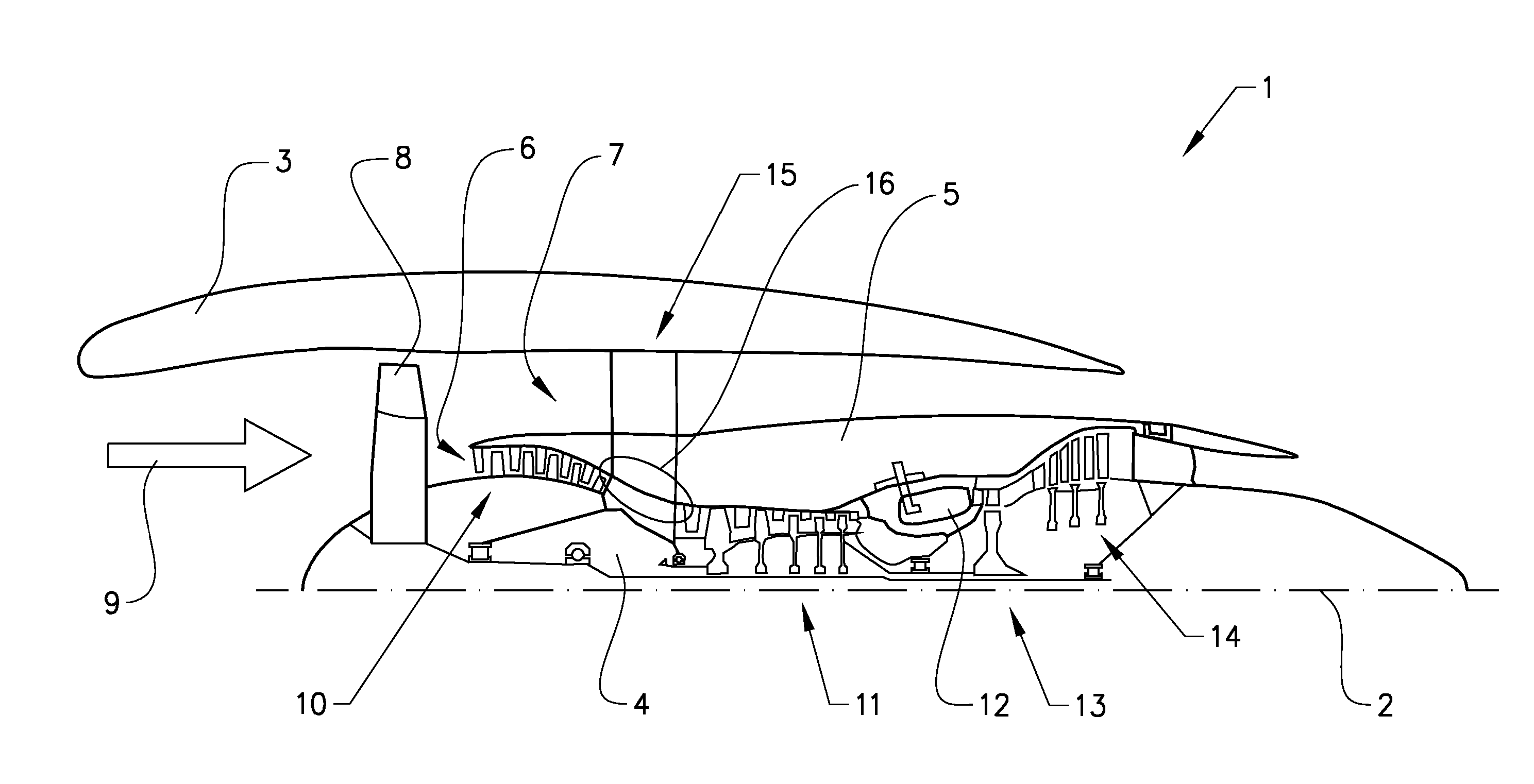 Device for moving at least one moveable element in a gas turbine