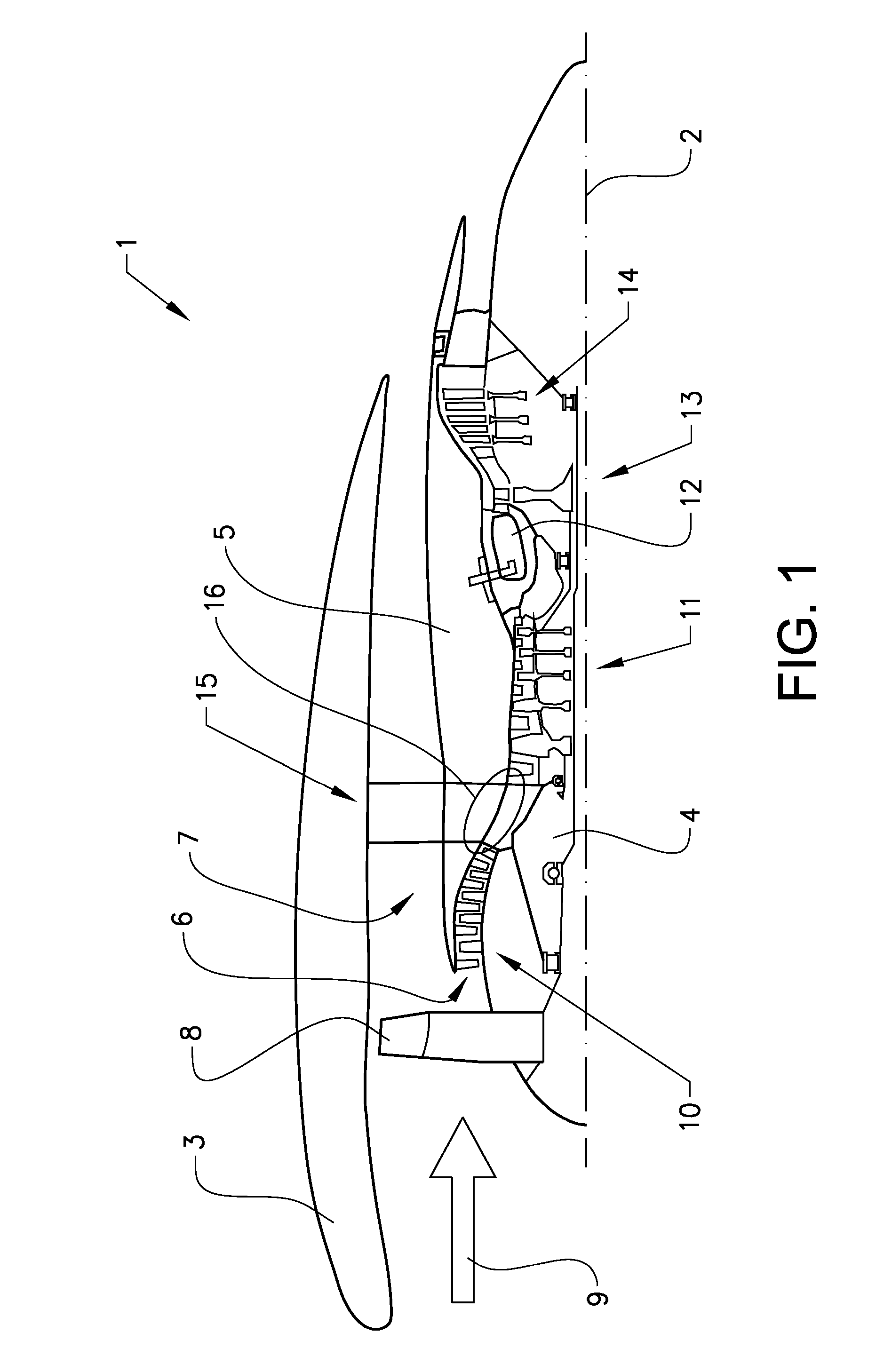 Device for moving at least one moveable element in a gas turbine