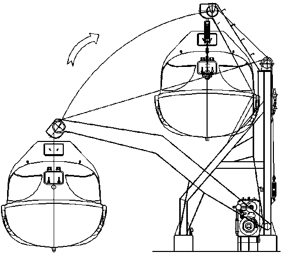 High-low speed automatic switching system for rescue boat recovery process and switching method of high-low speed automatic switching system