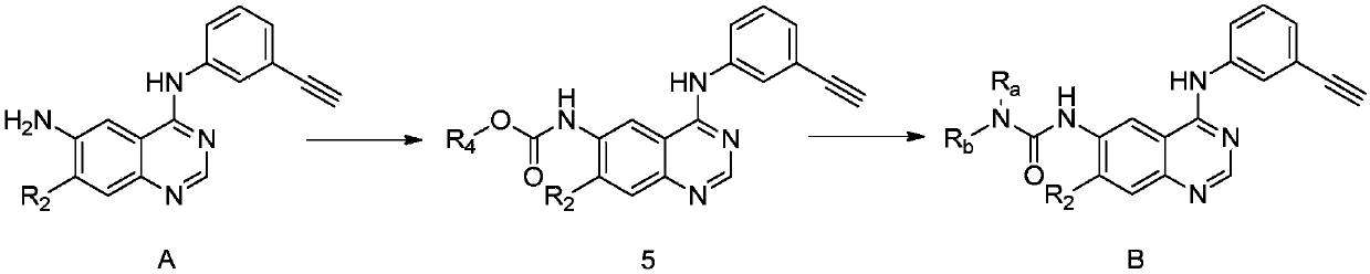 Synthesis method and related intermediate of N-(3-alkynylphenyl)-4,6-diaminoquinazoline-based compound