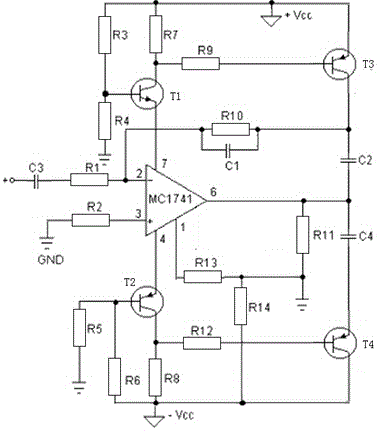 TR (Transmitter and Receiver) assembly using MC1741 as power amplifier