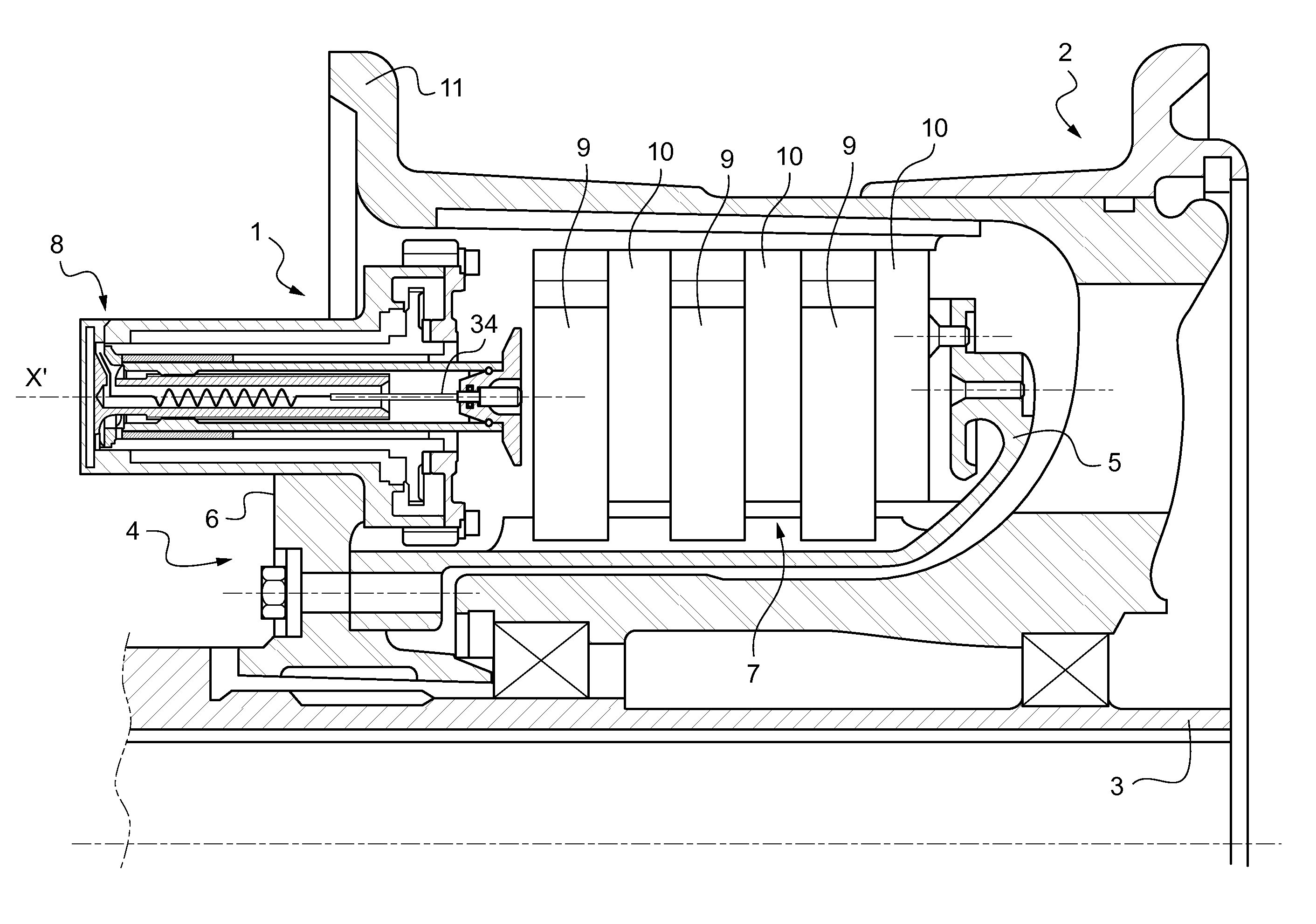 Electric brake for an aircraft wheel, the brake including an electromechanical actuator fitted with a temperature sensor