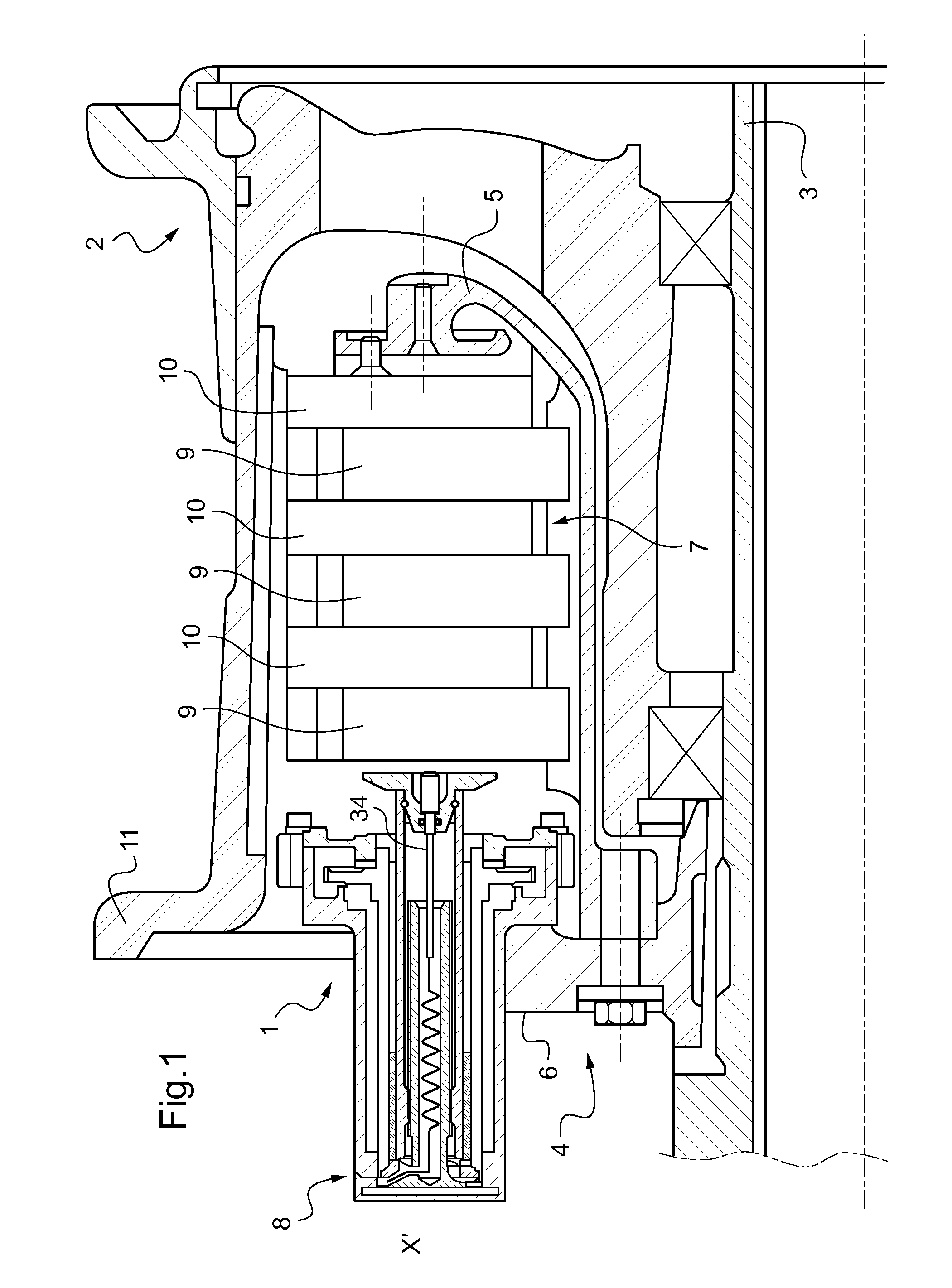 Electric brake for an aircraft wheel, the brake including an electromechanical actuator fitted with a temperature sensor