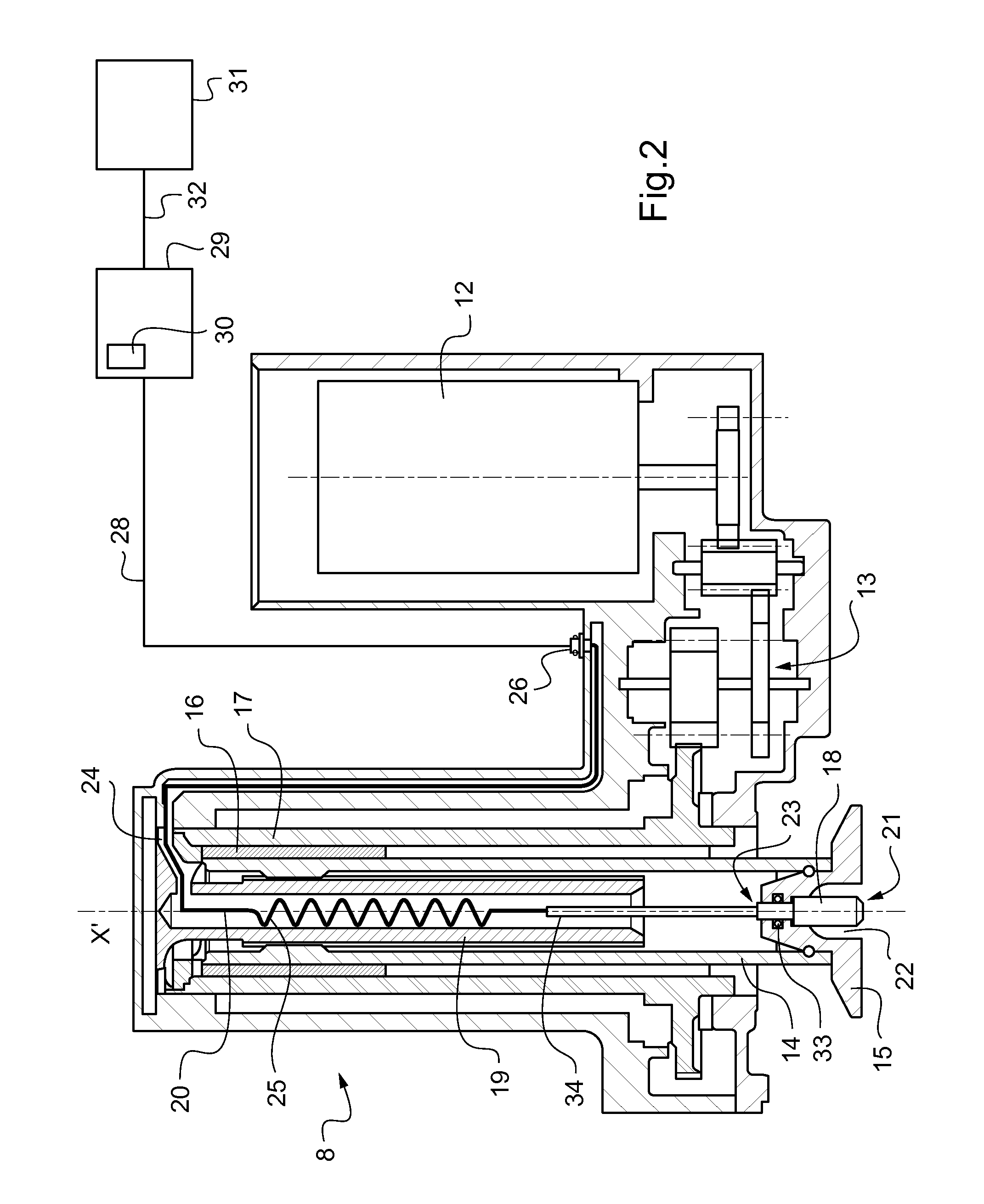 Electric brake for an aircraft wheel, the brake including an electromechanical actuator fitted with a temperature sensor