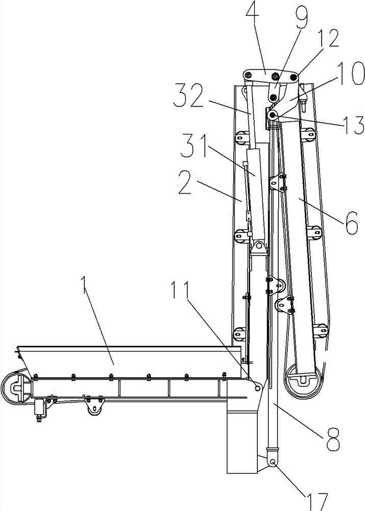 Folding bracket for conveyor and belt conveyor using same