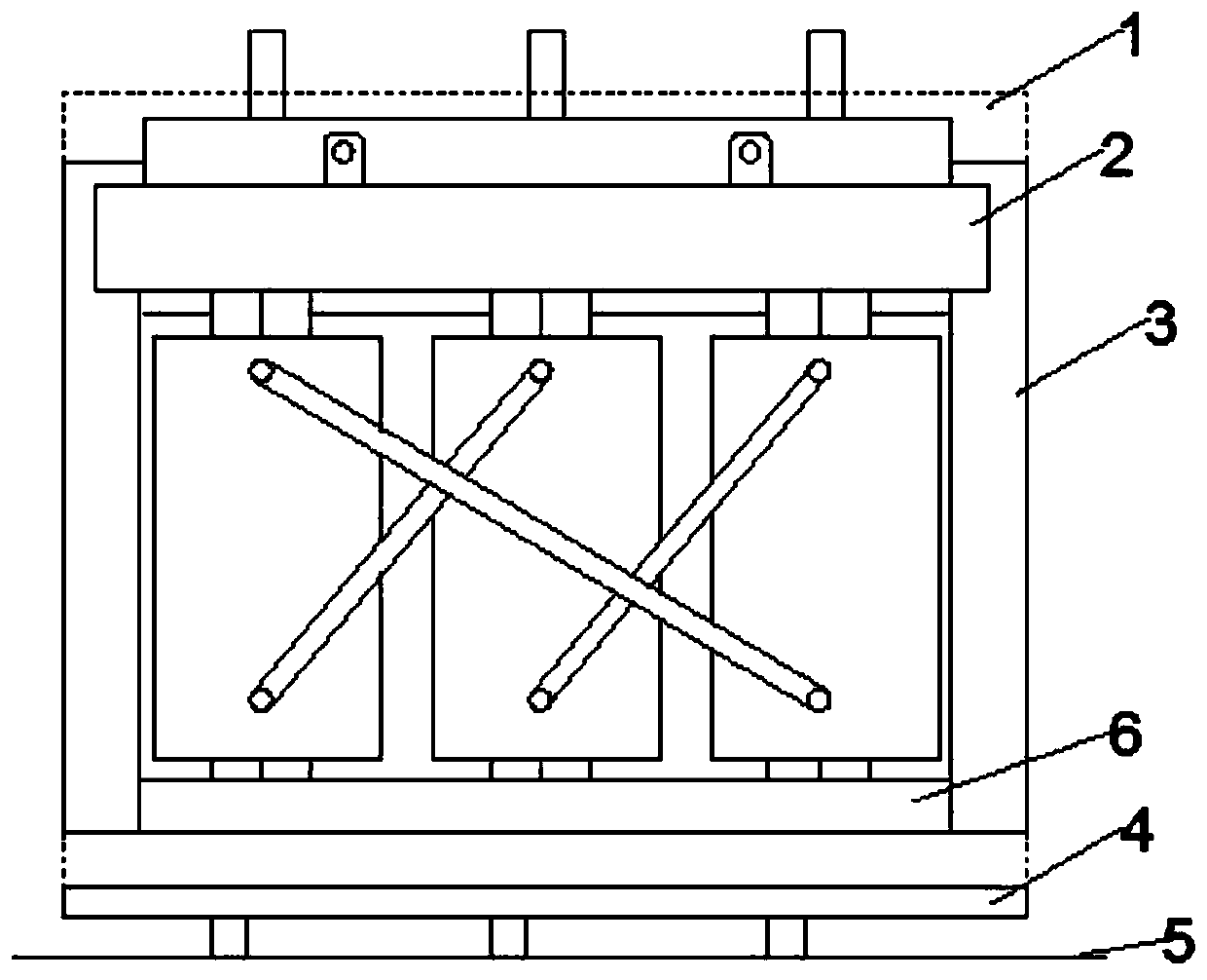 A three-phase five-column amorphous alloy transformer