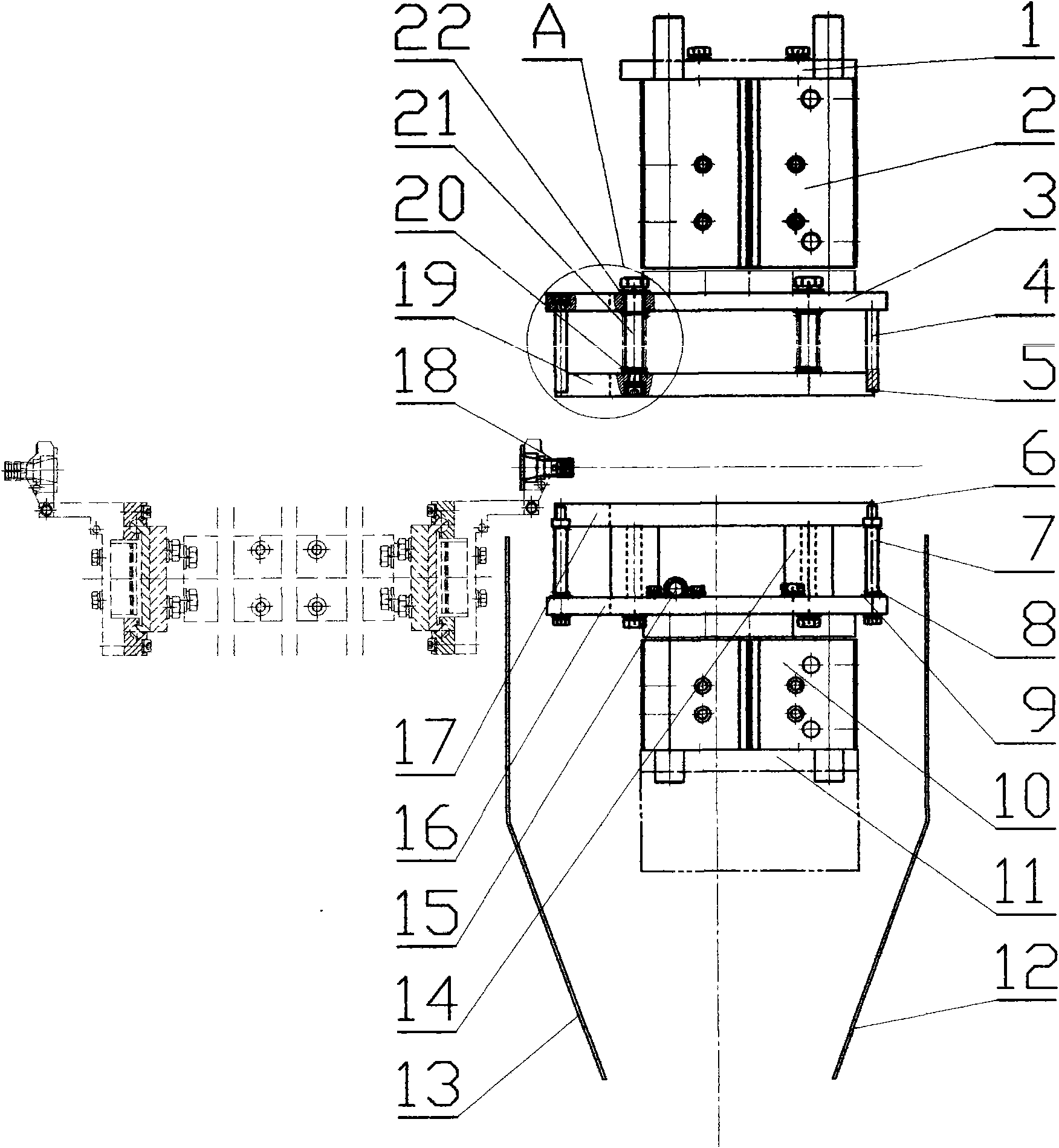 Waste-removing device applied in the process of producing large transfusion soft bag