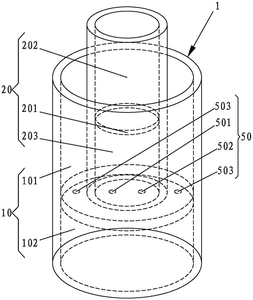 Mixed communication type oil-gas shock attenuation device