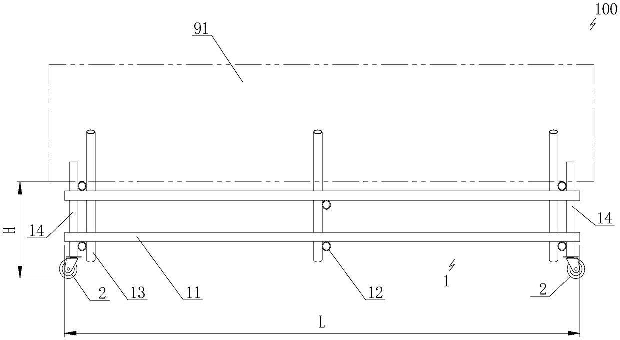 Pipeline conveying device for interior of integrated pipe rack