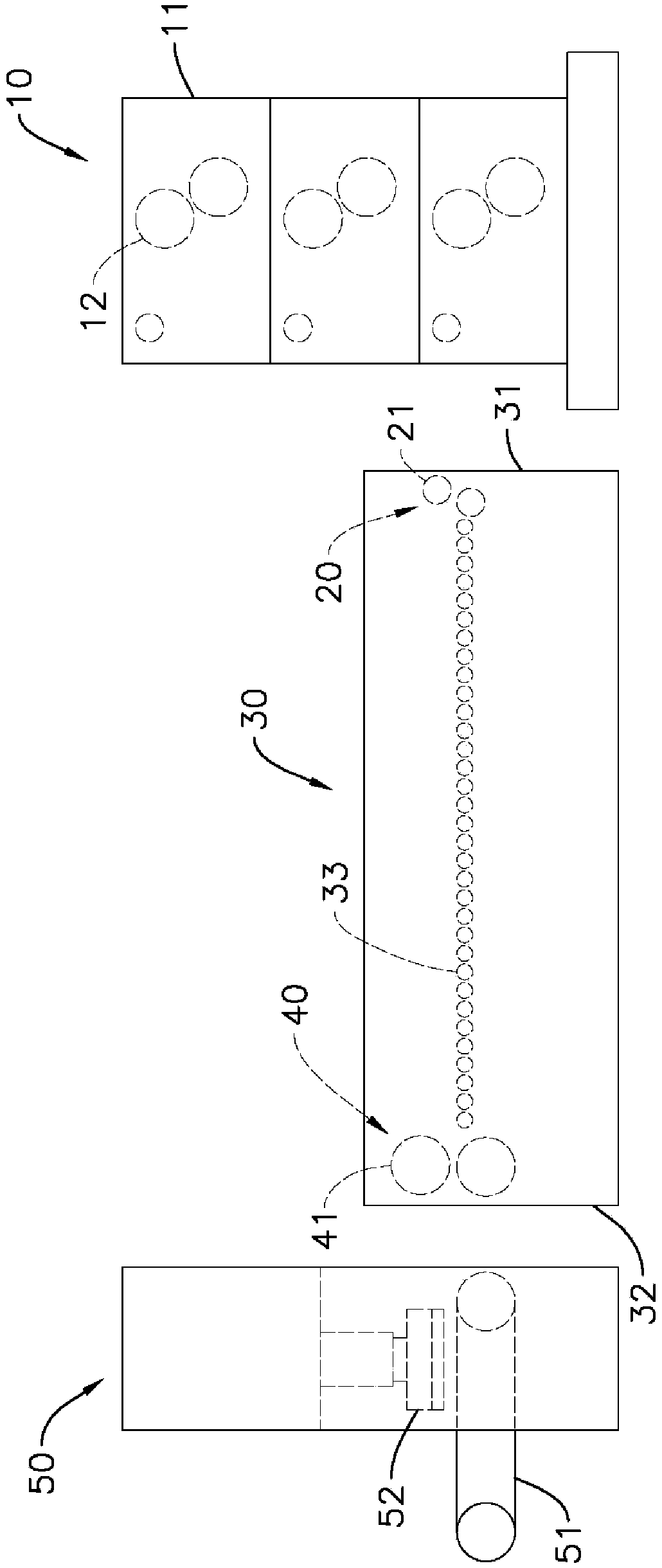 Manufacturing device and method of tennis ball processing block, and product