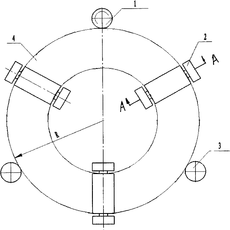 Dish-shaped parts rotary end surface supporting roller differential mechanism