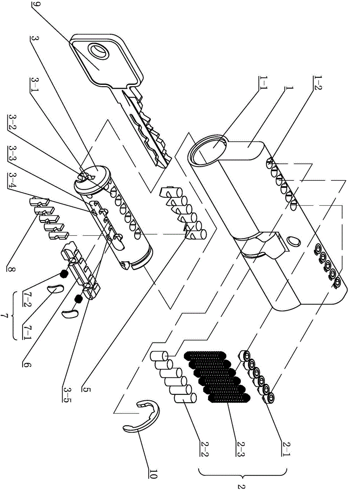 Double-safety lock and key thereof