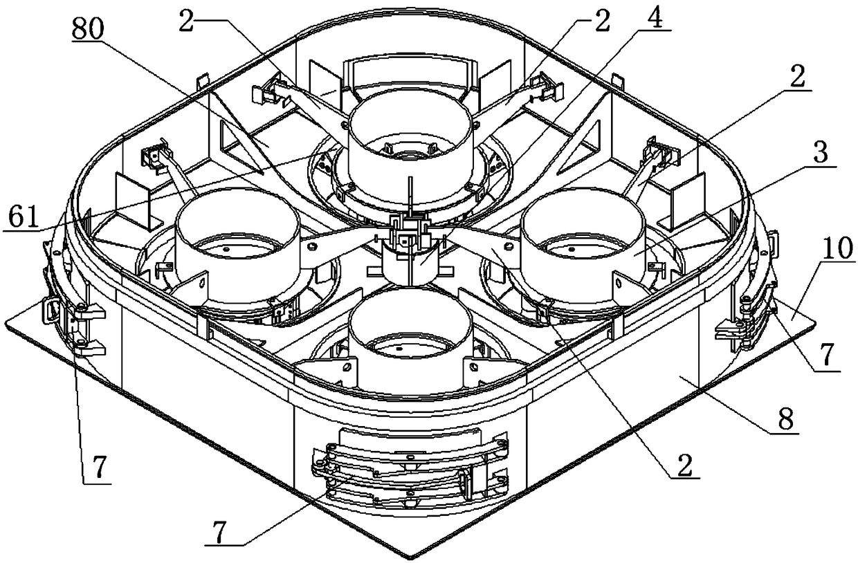 A four-rotor crushing mechanism