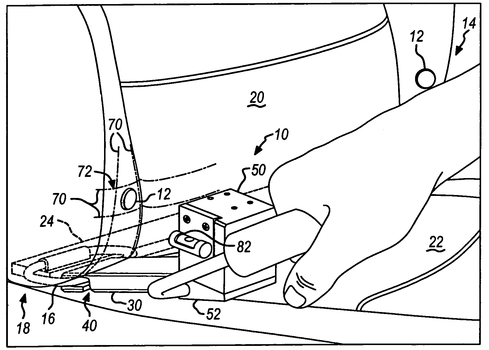 Tool and a method for assessing an indicator mark position
