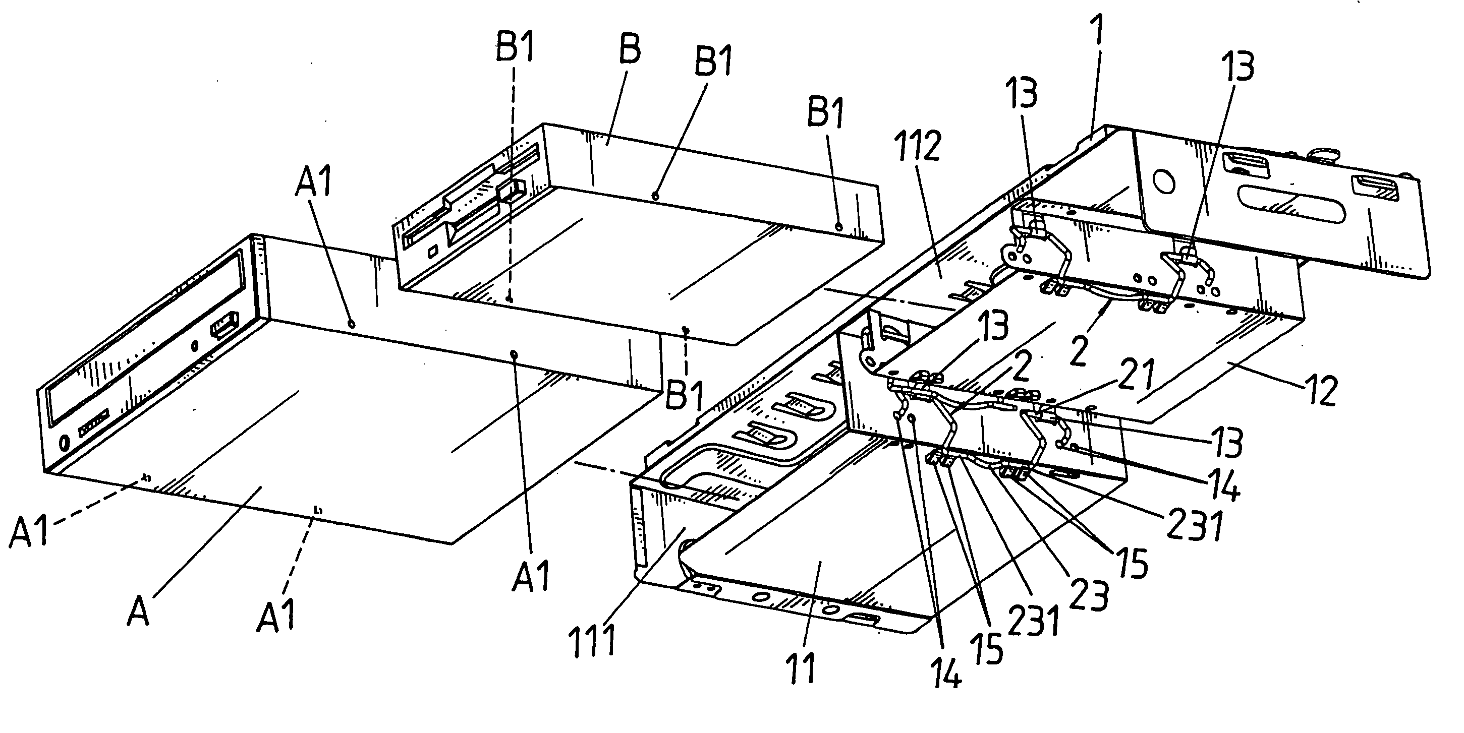 Positioning clamp for CD-ROM drives and diskette drives