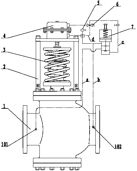 Pressure reducing valve for nuclear power fire fighting