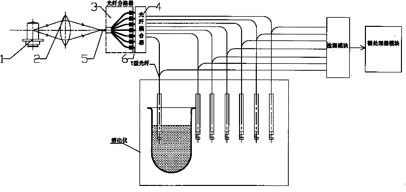 Fiber light-splitting multipath ultraviolet light source