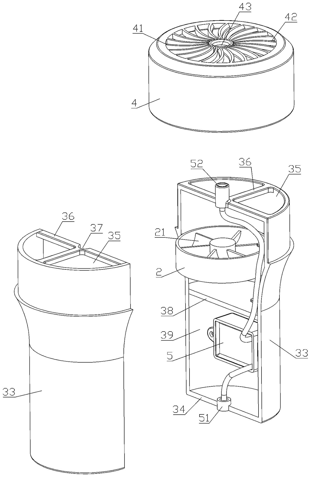 Forced diffusion type air purifier