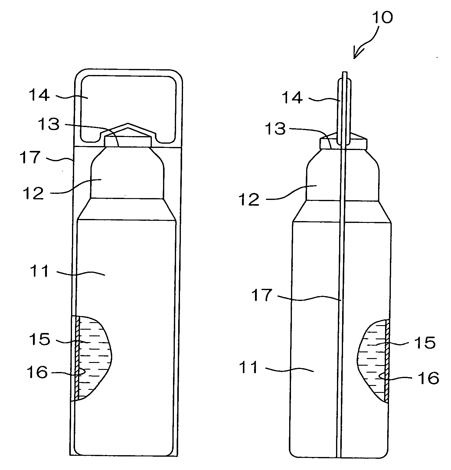 Drug solution filling plastic ampoule and process for producing the same
