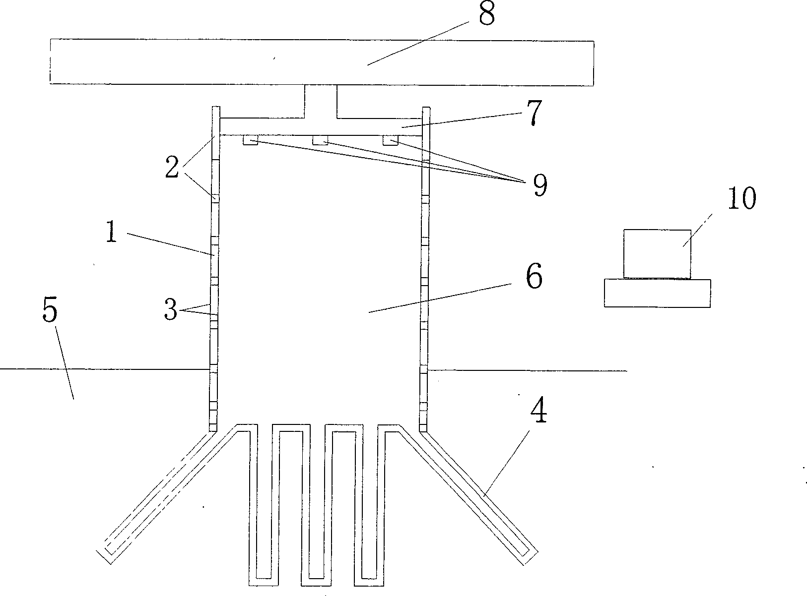 Liquid bearing pier structure