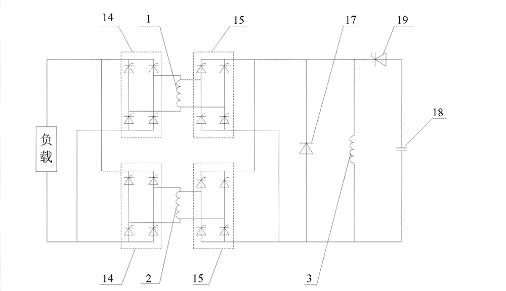 Two-phase hollow-core compensation pulse generator and method for realizing pulse discharge