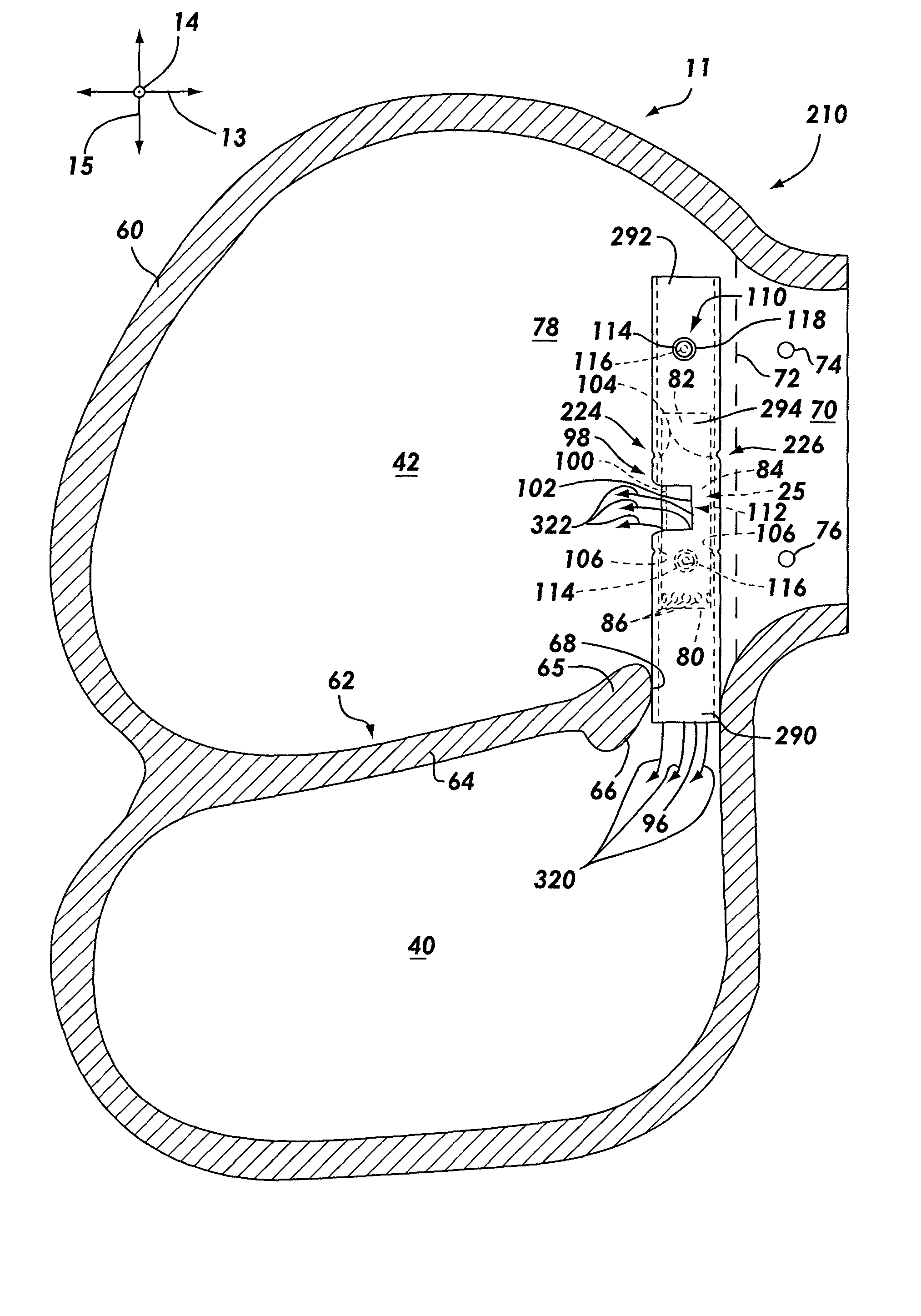 Dual chamber side airbag apparatus and method