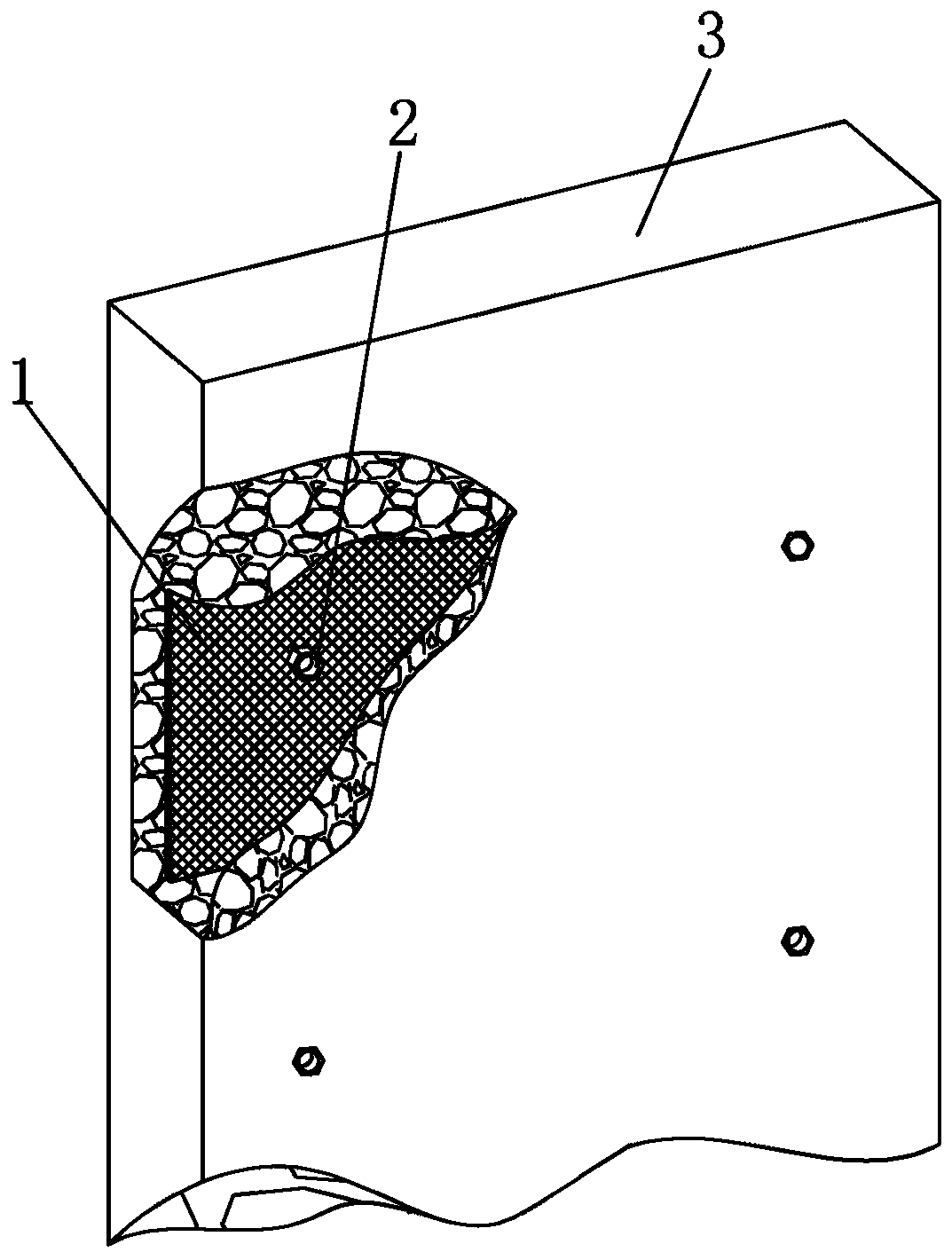 Cement-based ultrahigh-performance artificial stone slab dry hanging and wet adhering structure