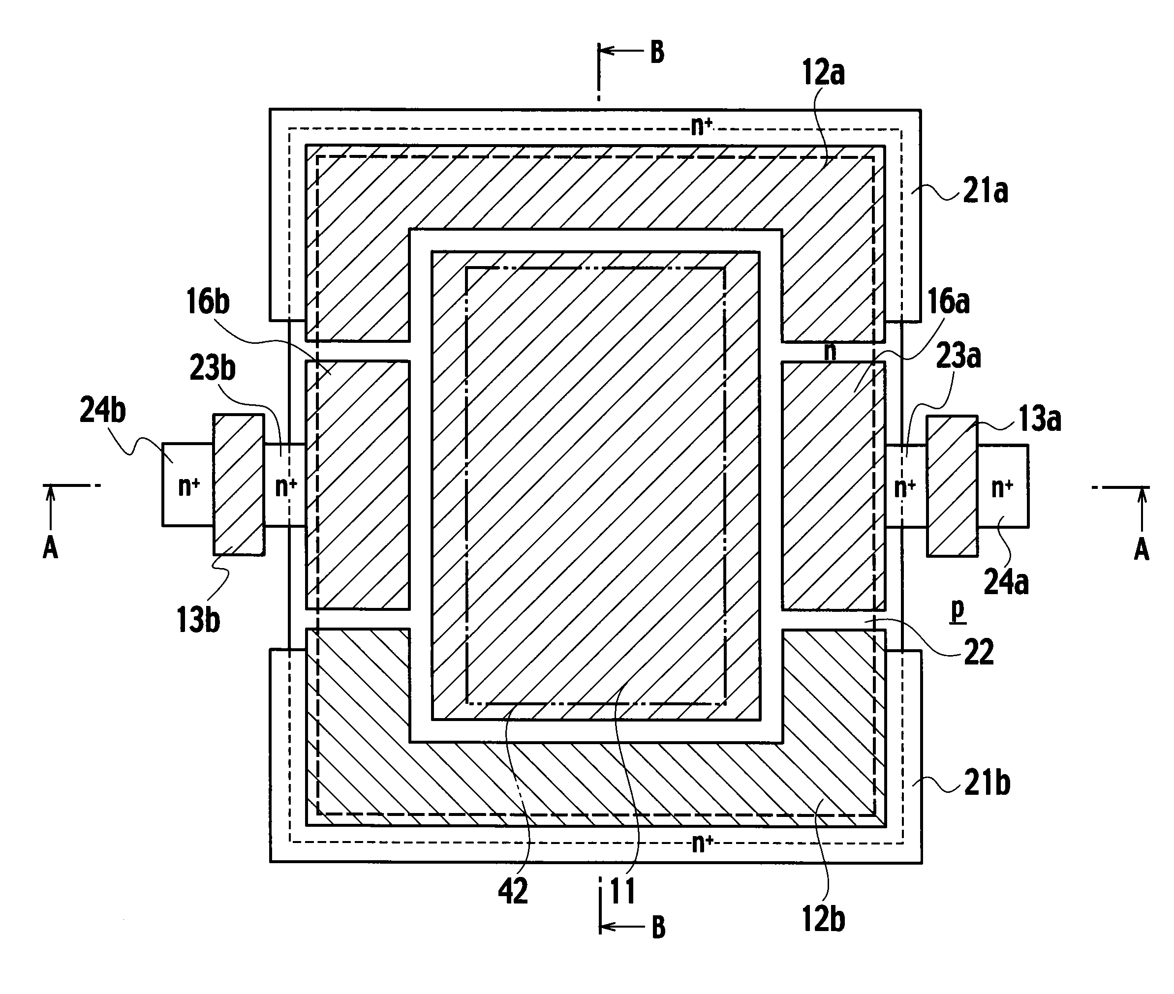Semiconductor range-finding element and solid-state imaging device