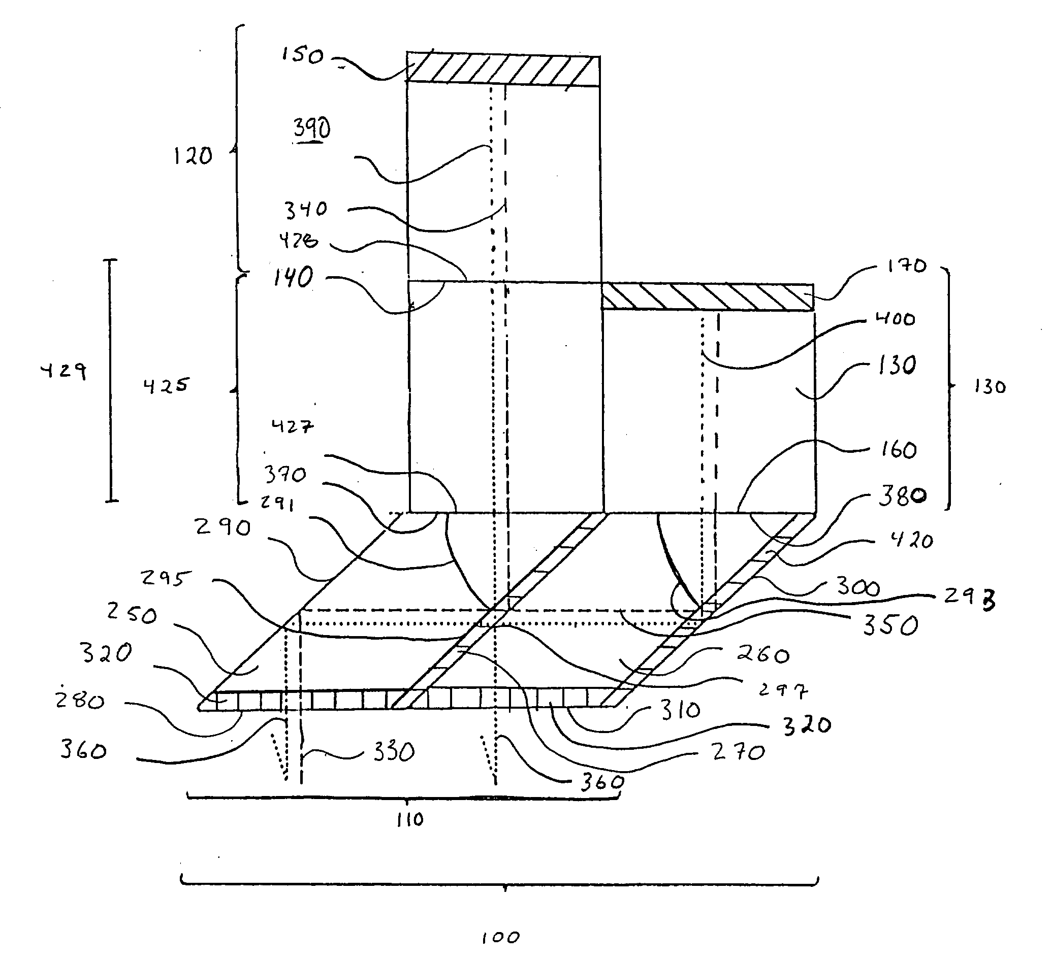 Optical interference filter having parallel phase control elements