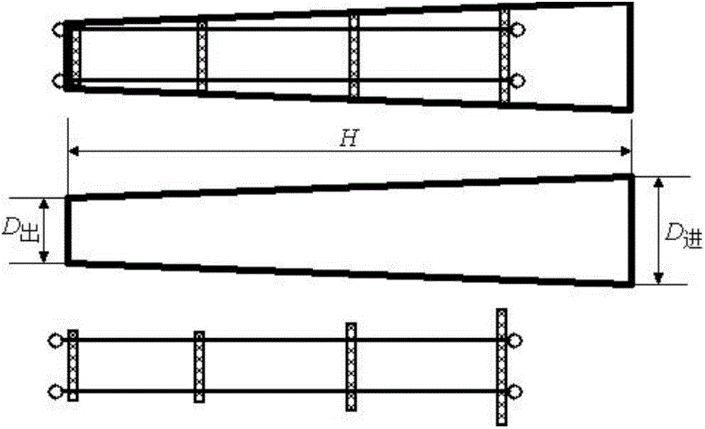 Lining conical pipe and porous baffle composite multi-level magnetic field arc ion plating method