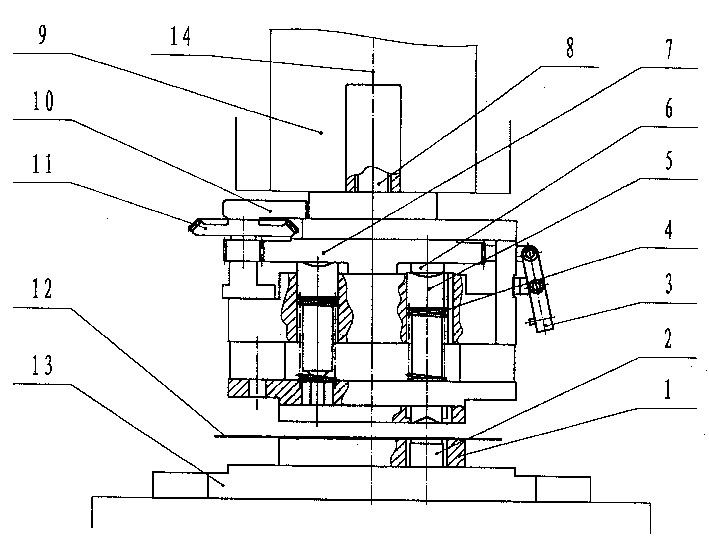Die changing method and device for stamping processing multiple die of sheet material