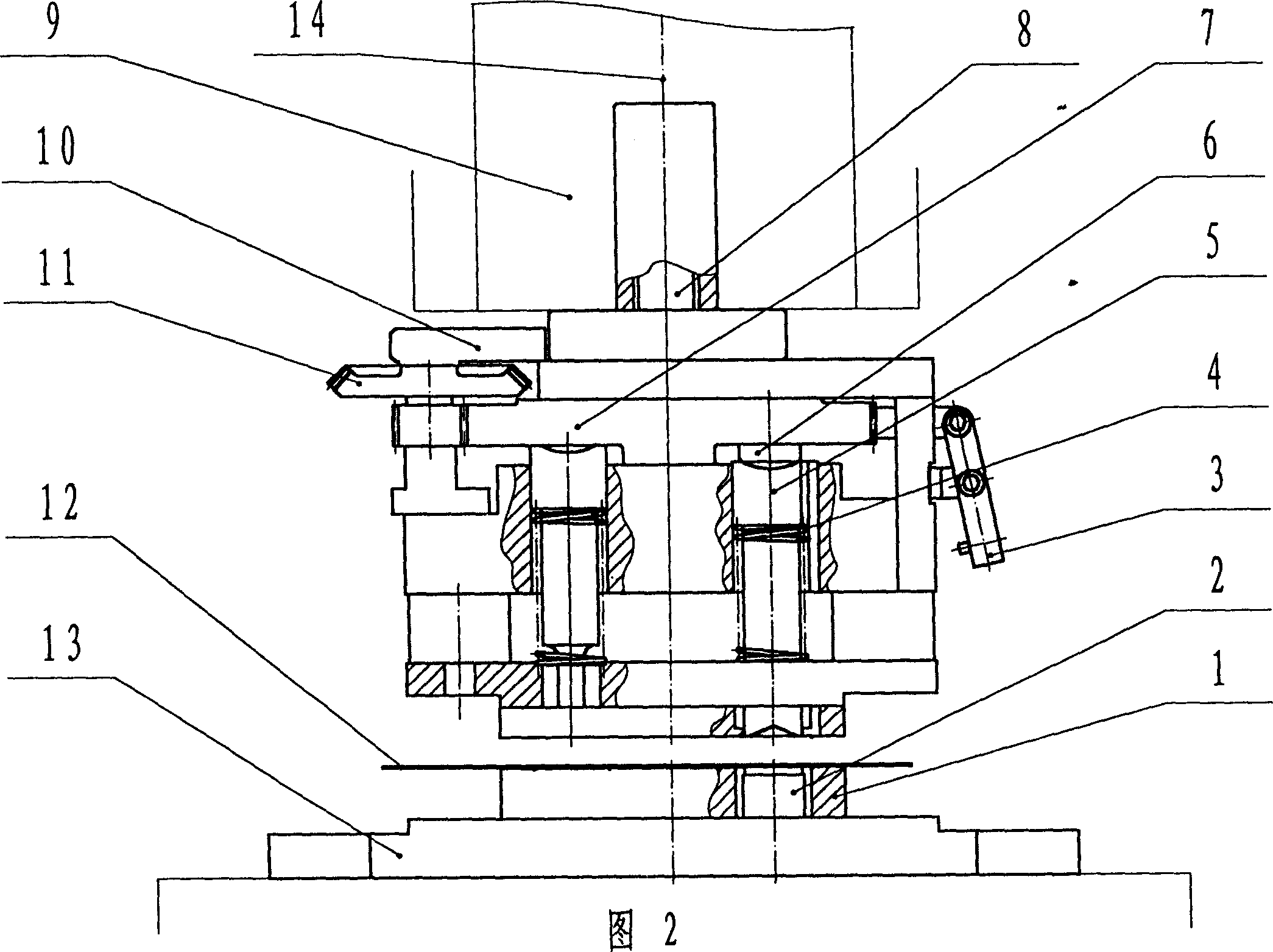 Die changing method and device for stamping processing multiple die of sheet material