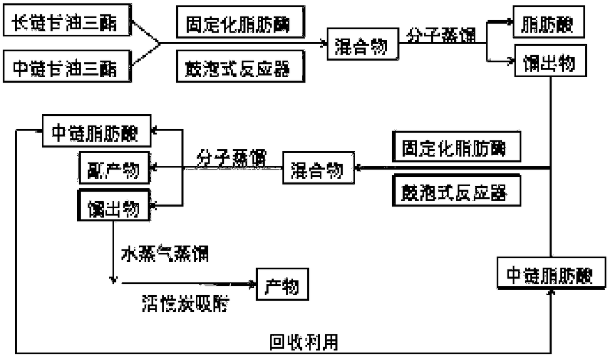 Two-step method for preparing high-purity medium-chain and long-chain triglyceride