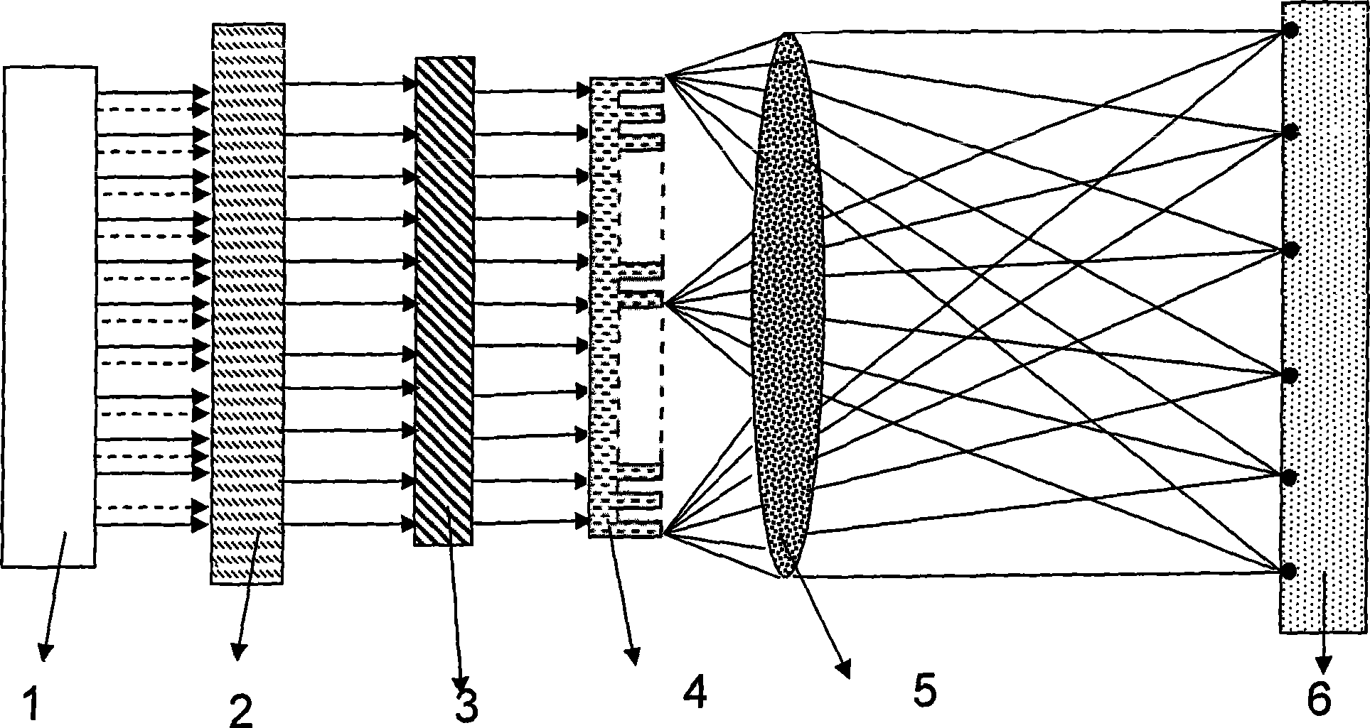 Device for medical beauty treatment of skin using binary raster focus