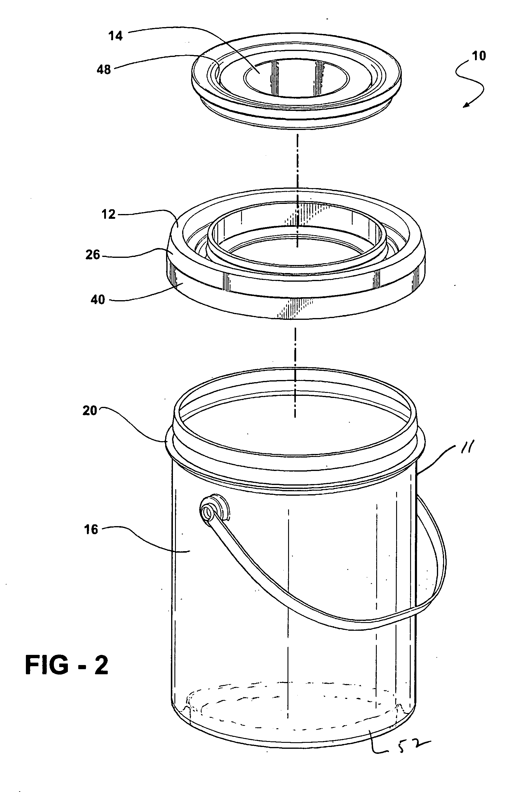 Molded plastic container combination including a snap-on snap ring