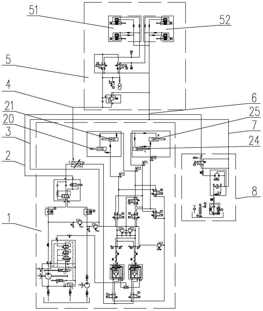 Bidirectional driving vehicle hydraulic system with multimode steering and automatic centering functions