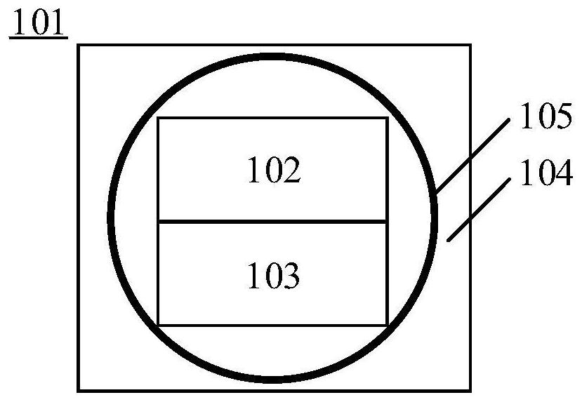 Non-contact temperature measuring device, temperature measuring module in non-contact temperature measuring device and electronic equipment