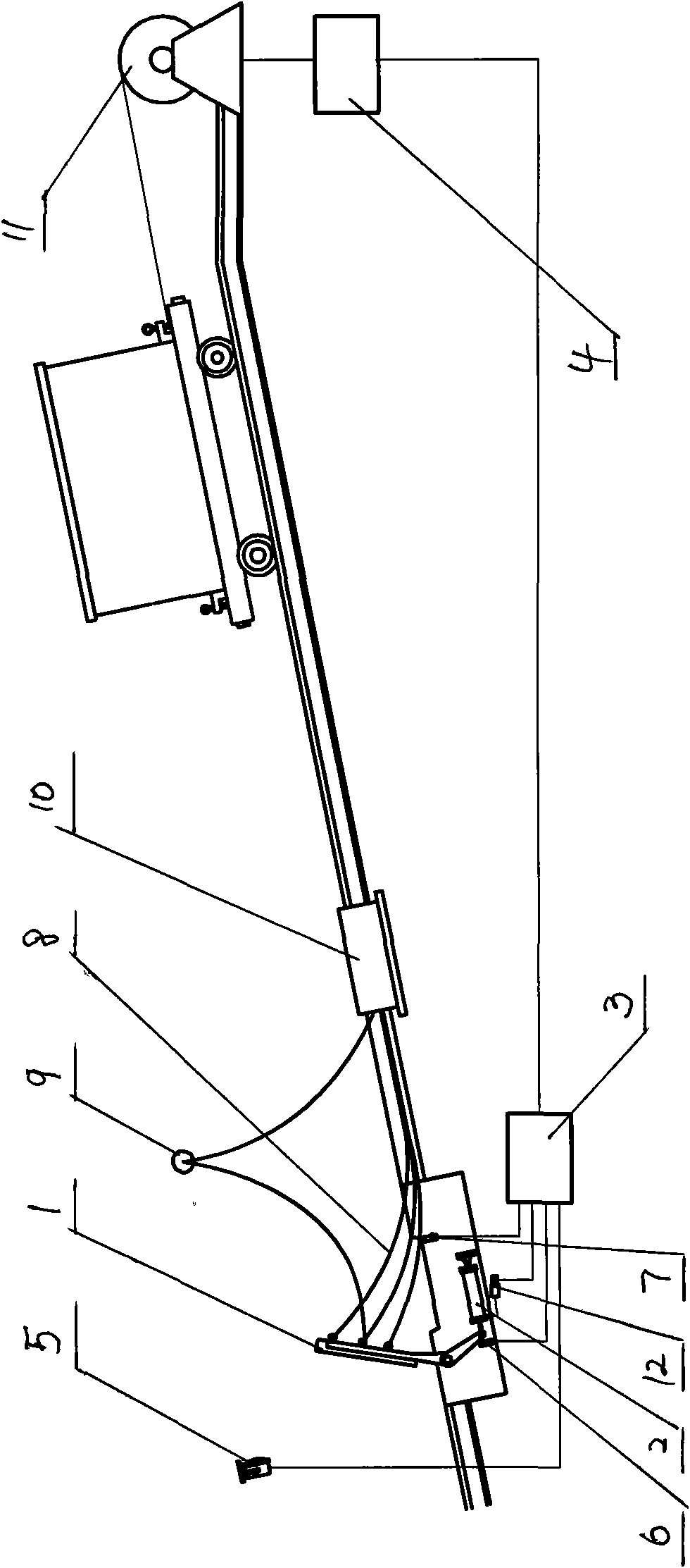 Novel car-running protecting method of rail haulage in mine inclined shaft